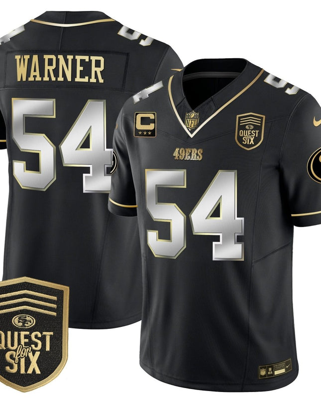 Men's 49ers Quest For Six Patch Vapor Limited Jersey - All Stitched SF49_KDZ - KINDOZY