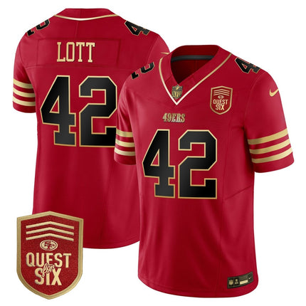 Men's 49ers Quest For Six Patch Vapor Limited Jersey - All Stitched SF49_KDZ - KINDOZY