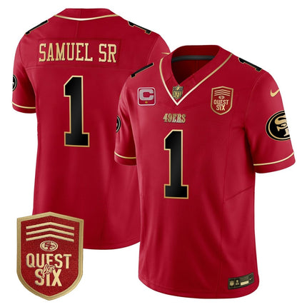 Men's 49ers Quest For Six Patch Vapor Limited Jersey - All Stitched SF49_KDZ - KINDOZY