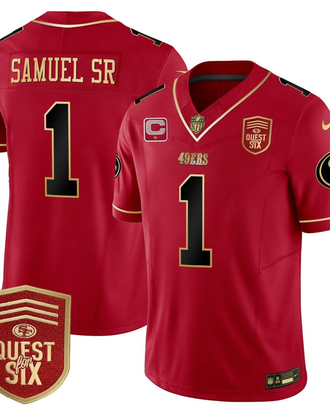 Men's 49ers Quest For Six Patch Vapor Limited Jersey - All Stitched SF49_KDZ - KINDOZY