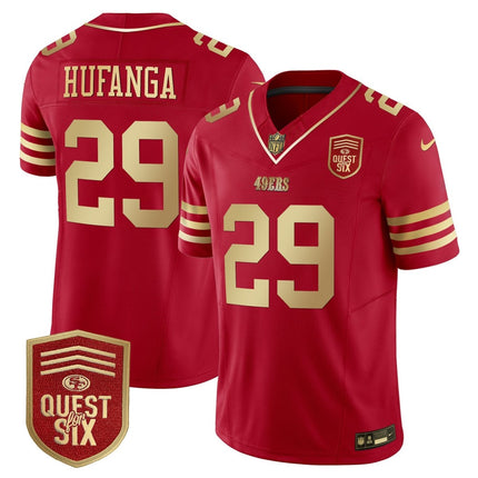 Men's 49ers Quest For Six Patch Vapor Limited Jersey - All Stitched SF49_KDZ - KINDOZY