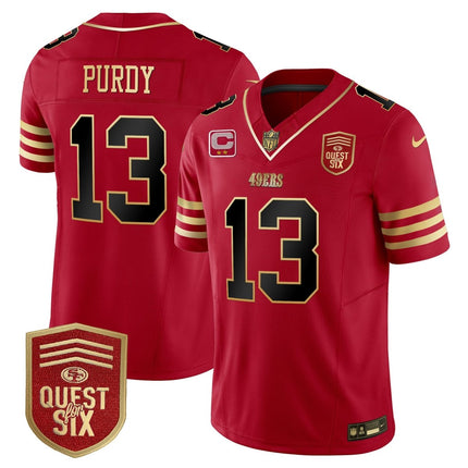 Men's 49ers Quest For Six Patch Vapor Limited Jersey - All Stitched SF49_KDZ - KINDOZY