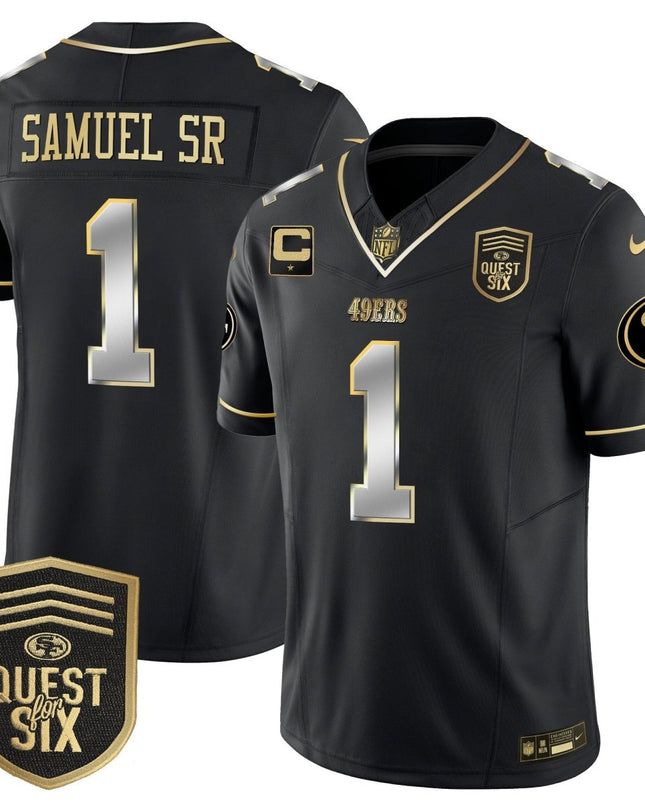 Men's 49ers Quest For Six Patch Vapor Limited Jersey - All Stitched SF49_KDZ - KINDOZY