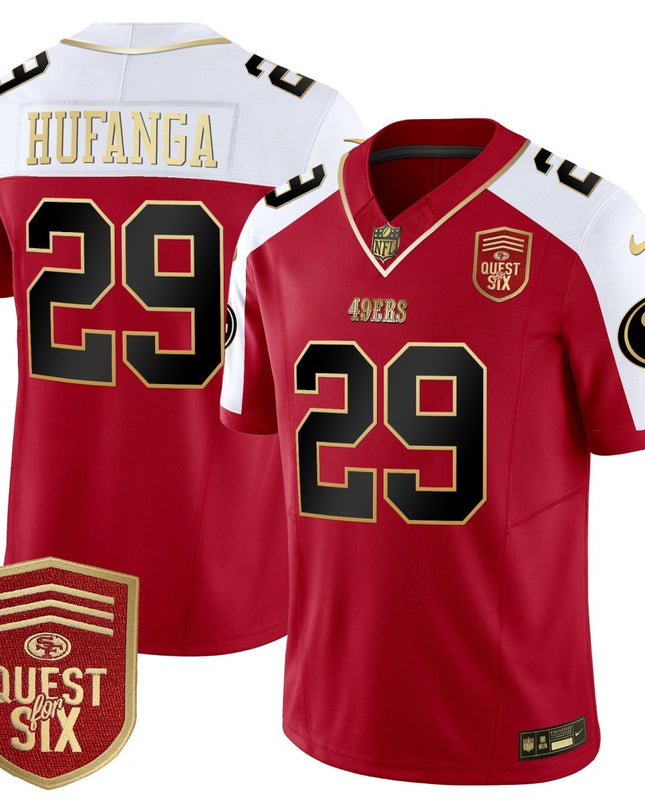 Men's 49ers Quest For Six Patch Vapor Limited Jersey - All Stitched SF49_KDZ - KINDOZY