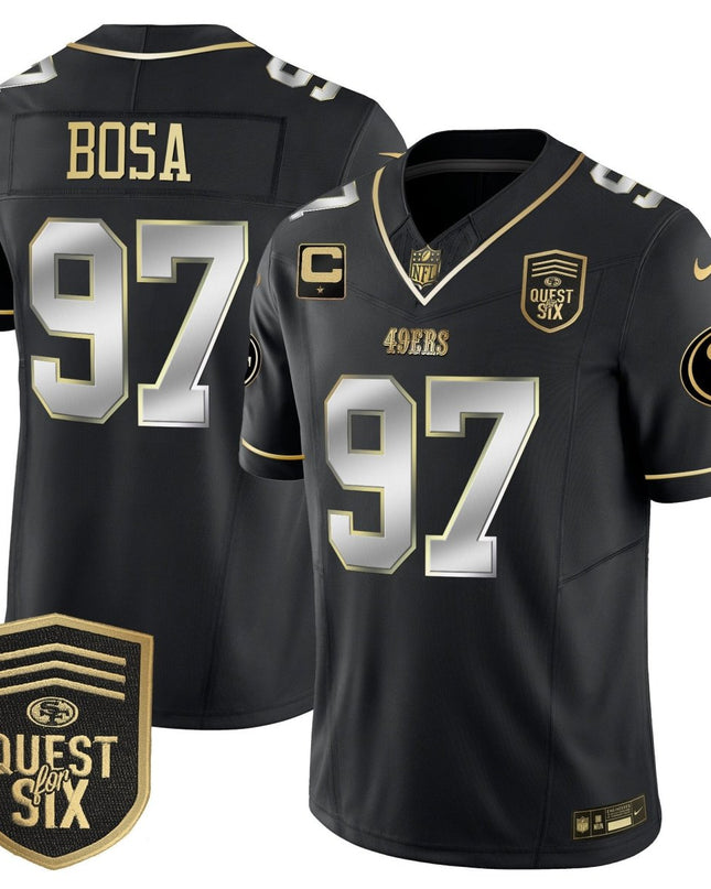 Men's 49ers Quest For Six Patch Vapor Limited Jersey - All Stitched SF49_KDZ - KINDOZY