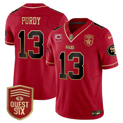 Men's 49ers Quest For Six Patch Vapor Limited Jersey - All Stitched SF49_KDZ - KINDOZY