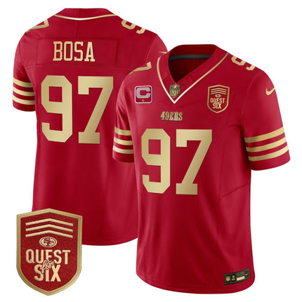 Men's 49ers Quest For Six Patch Vapor Limited Jersey - All Stitched SF49_KDZ - KINDOZY