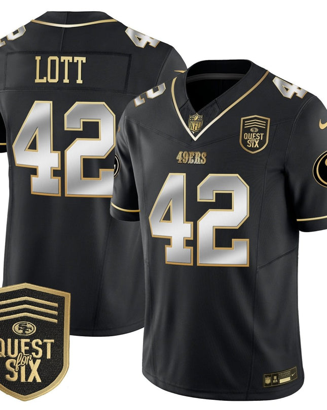 Men's 49ers Quest For Six Patch Vapor Limited Jersey - All Stitched SF49_KDZ - KINDOZY