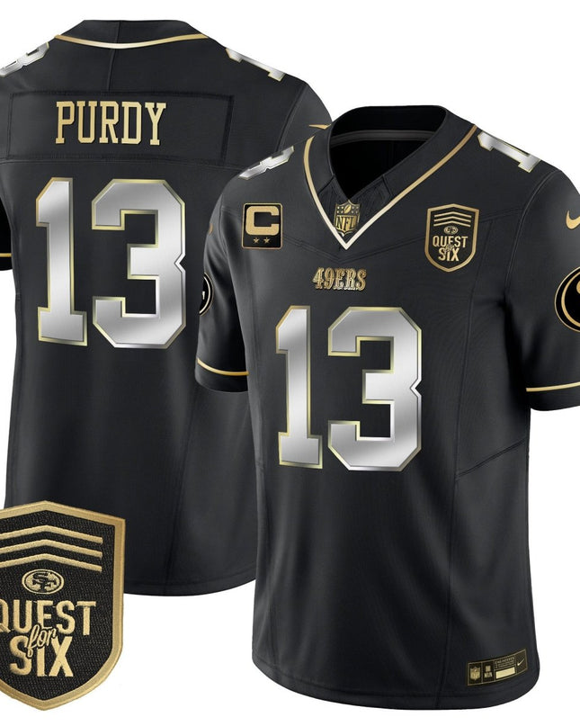 Men's 49ers Quest For Six Patch Vapor Limited Jersey - All Stitched SF49_KDZ - KINDOZY
