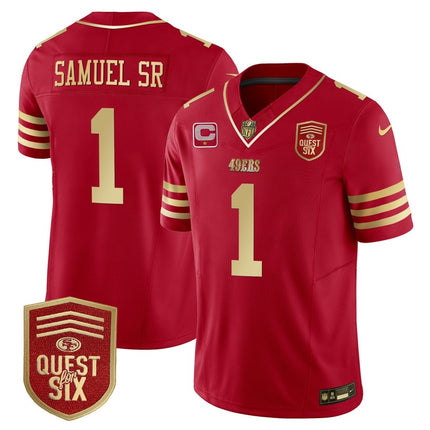 Men's 49ers Quest For Six Patch Vapor Limited Jersey - All Stitched SF49_KDZ - KINDOZY