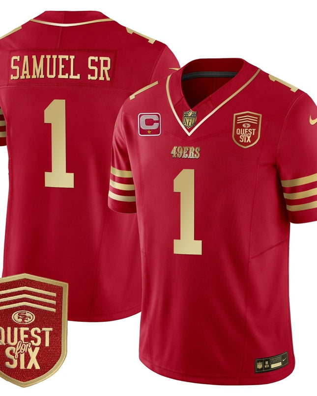 Men's 49ers Quest For Six Patch Vapor Limited Jersey - All Stitched SF49_KDZ - KINDOZY