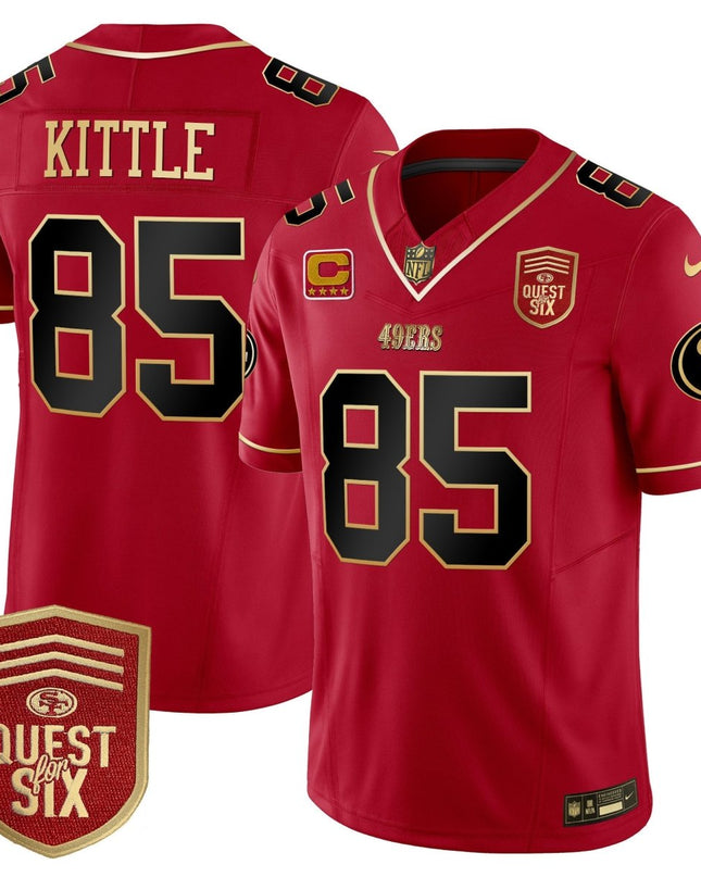 Men's 49ers Quest For Six Patch Vapor Limited Jersey - All Stitched SF49_KDZ - KINDOZY