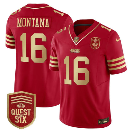 Men's 49ers Quest For Six Patch Vapor Limited Jersey - All Stitched SF49_KDZ - KINDOZY
