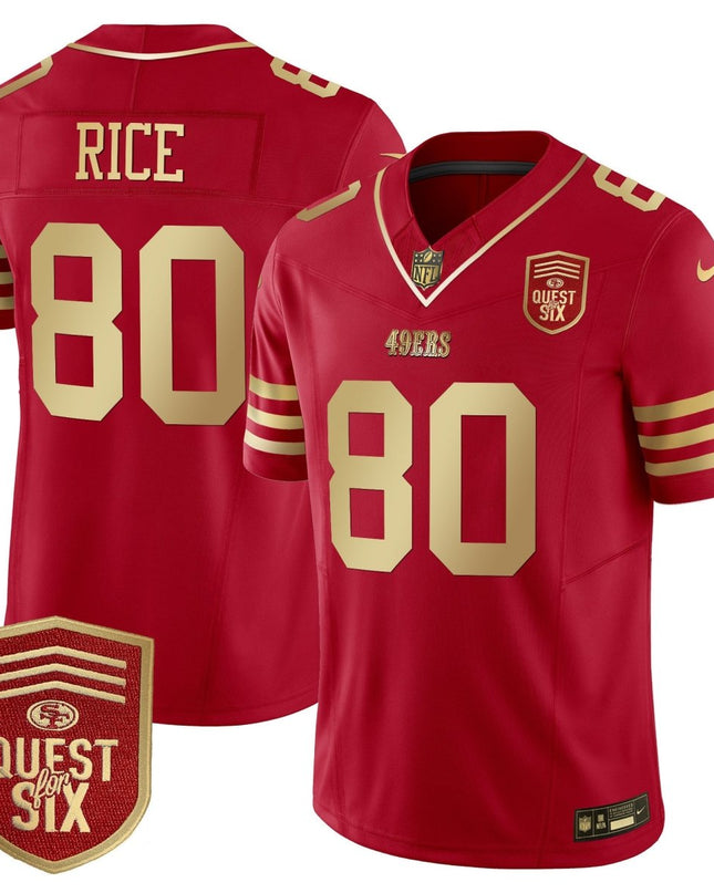 Men's 49ers Quest For Six Patch Vapor Limited Jersey - All Stitched SF49_KDZ - KINDOZY