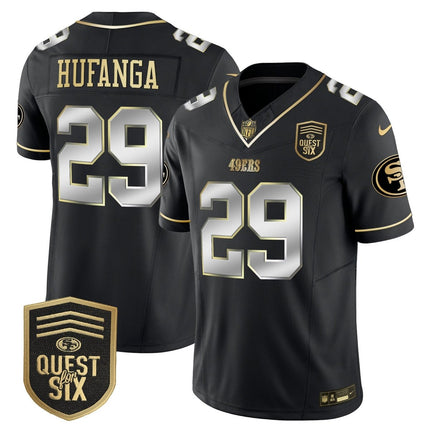 Men's 49ers Quest For Six Patch Vapor Limited Jersey - All Stitched SF49_KDZ - KINDOZY