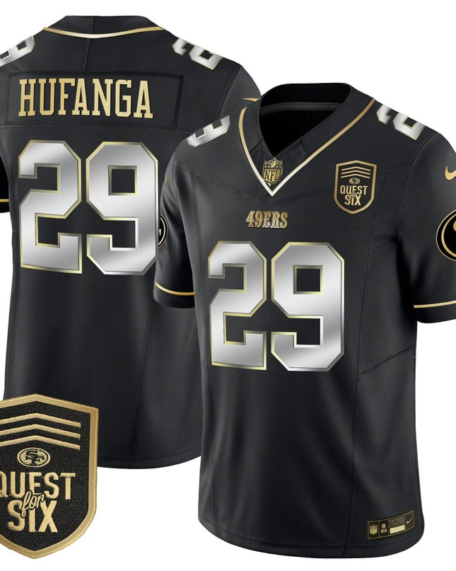 Men's 49ers Quest For Six Patch Vapor Limited Jersey - All Stitched SF49_KDZ - KINDOZY
