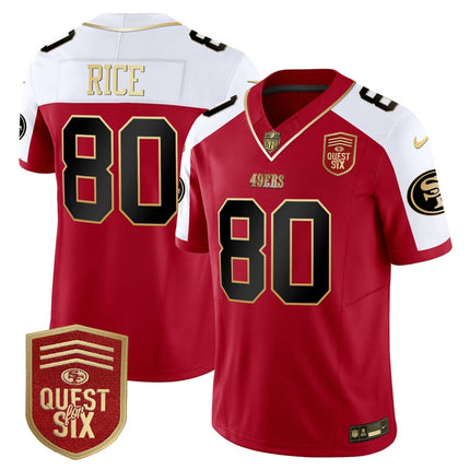 Men's 49ers Quest For Six Patch Vapor Limited Jersey - All Stitched SF49_KDZ - KINDOZY