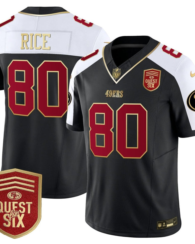 Men's 49ers Quest For Six Patch Vapor Limited Jersey - All Stitched SF49_KDZ - KINDOZY