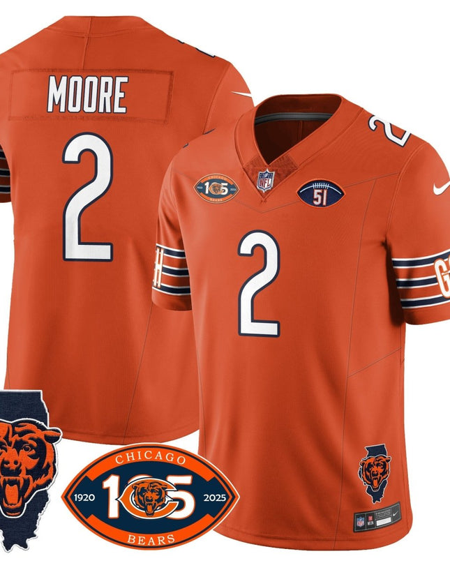 Men's Bears 1920 - 2025 The Bears Vapor Limited Jersey - All Stitched CHIBEA_KDZ - KINDOZY