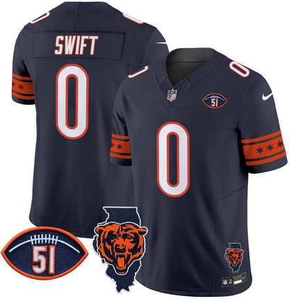 Men's Bears Illinois & Dick Butkus Patch Vapor Limited Jersey - All Stitched CHIBEA_KDZ - KINDOZY