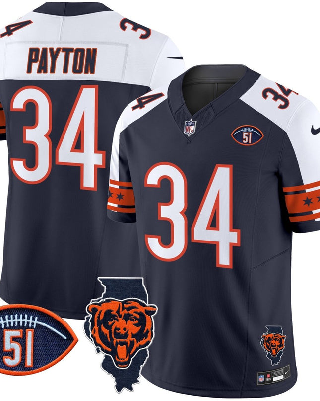 Men's Bears Illinois & Dick Butkus Patch Vapor Limited Jersey - All Stitched CHIBEA_KDZ - KINDOZY