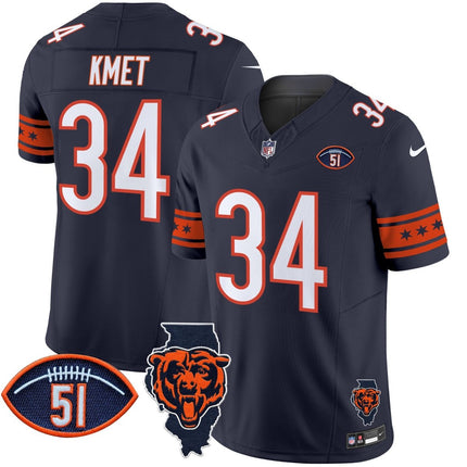 Men's Bears Illinois & Dick Butkus Patch Vapor Limited Jersey - All Stitched CHIBEA_KDZ - KINDOZY