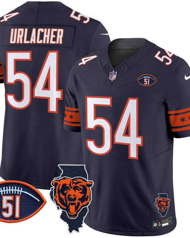 Men's Bears Illinois & Dick Butkus Patch Vapor Limited Jersey - All Stitched CHIBEA_KDZ - KINDOZY