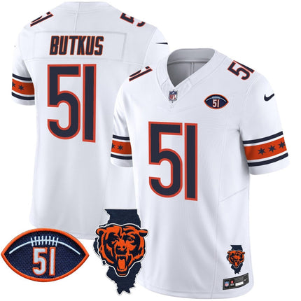 Men's Bears Illinois & Dick Butkus Patch Vapor Limited Jersey - All Stitched CHIBEA_KDZ - KINDOZY