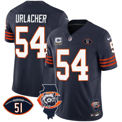 Men's Bears Throwback Illinois Patch Vapor Jersey - All Stitched CHIBEA_KDZ - KINDOZY