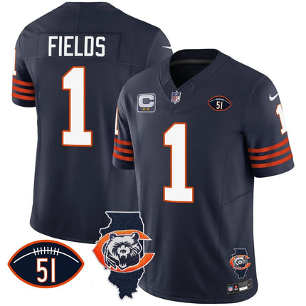 Men's Bears Throwback Illinois Patch Vapor Jersey - All Stitched CHIBEA_KDZ - KINDOZY
