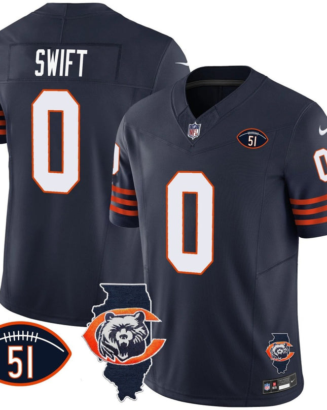 Men's Bears Throwback Illinois Patch Vapor Jersey - All Stitched CHIBEA_KDZ - KINDOZY