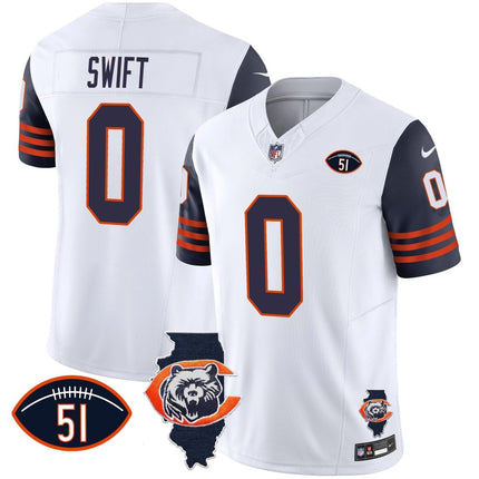 Men's Bears Throwback Illinois Patch Vapor Jersey - All Stitched CHIBEA_KDZ - KINDOZY