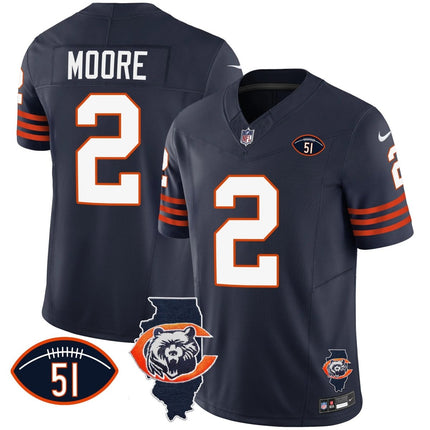 Men's Bears Throwback Illinois Patch Vapor Jersey - All Stitched CHIBEA_KDZ - KINDOZY