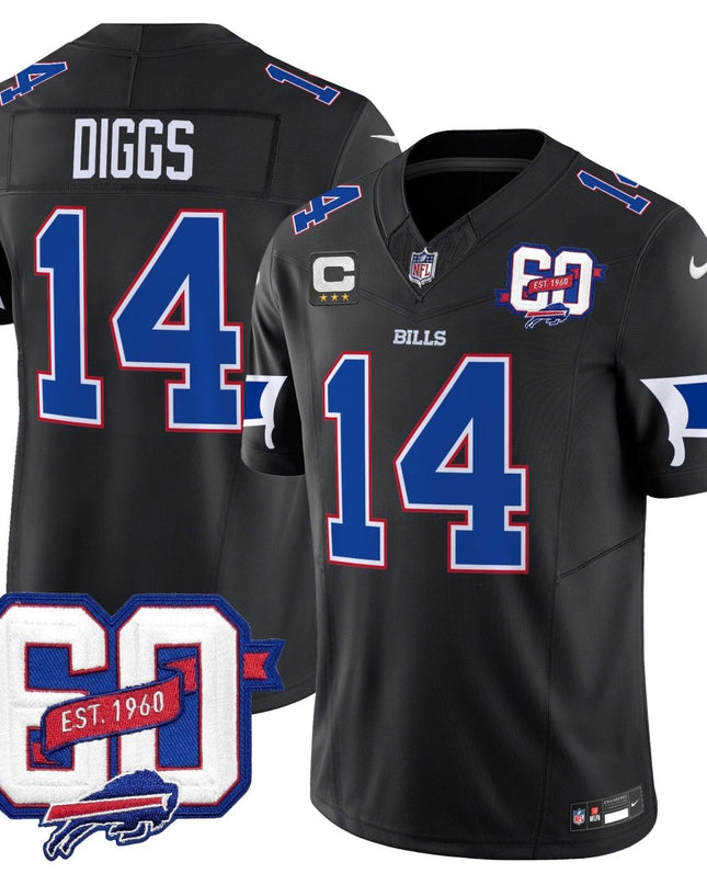 Men's Bills 60th Anniversary Patch Vapor Limited Jersey - All Stitched BUF_KDZ - KINDOZY