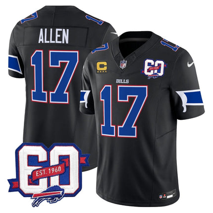 Men's Bills 60th Anniversary Patch Vapor Limited Jersey - All Stitched BUF_KDZ - KINDOZY