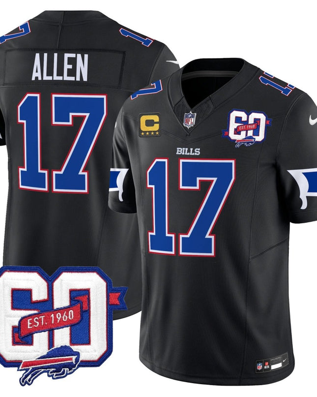 Men's Bills 60th Anniversary Patch Vapor Limited Jersey - All Stitched BUF_KDZ - KINDOZY