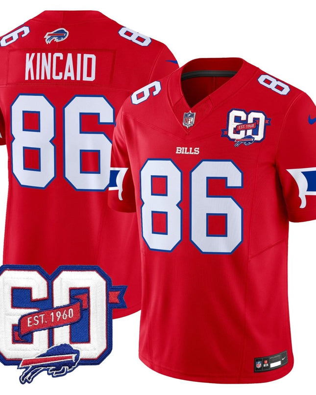 Men's Bills 60th Anniversary Patch Vapor Limited Jersey - All Stitched BUF_KDZ - KINDOZY