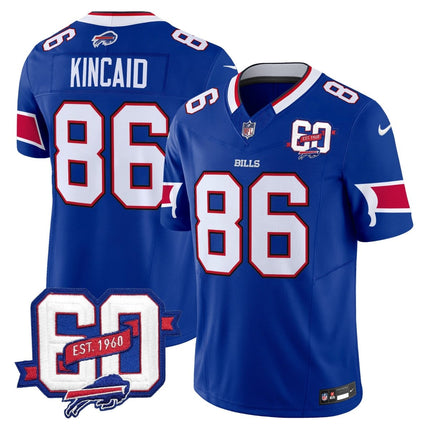 Men's Bills 60th Anniversary Patch Vapor Limited Jersey - All Stitched BUF_KDZ - KINDOZY