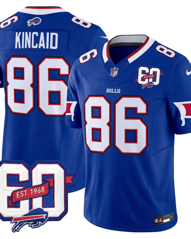 Men's Bills 60th Anniversary Patch Vapor Limited Jersey - All Stitched BUF_KDZ - KINDOZY