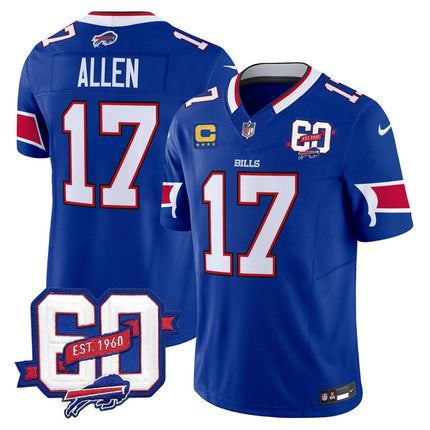 Men's Bills 60th Anniversary Patch Vapor Limited Jersey - All Stitched BUF_KDZ - KINDOZY