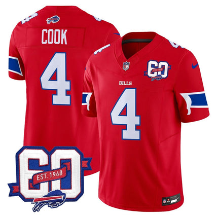 Men's Bills 60th Anniversary Patch Vapor Limited Jersey - All Stitched BUF_KDZ - KINDOZY
