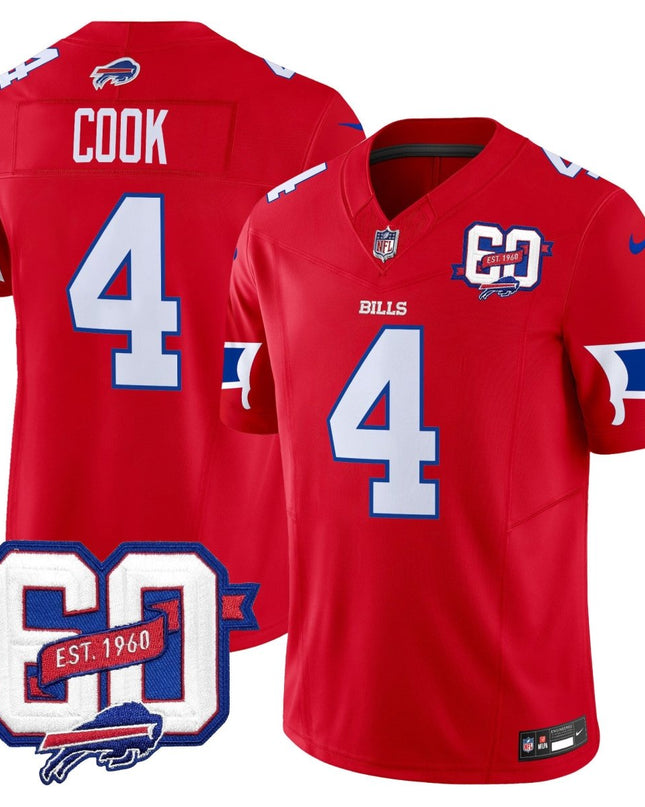 Men's Bills 60th Anniversary Patch Vapor Limited Jersey - All Stitched BUF_KDZ - KINDOZY
