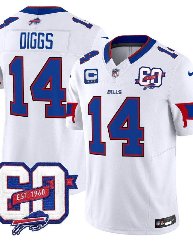 Men's Bills 60th Anniversary Patch Vapor Limited Jersey - All Stitched BUF_KDZ - KINDOZY