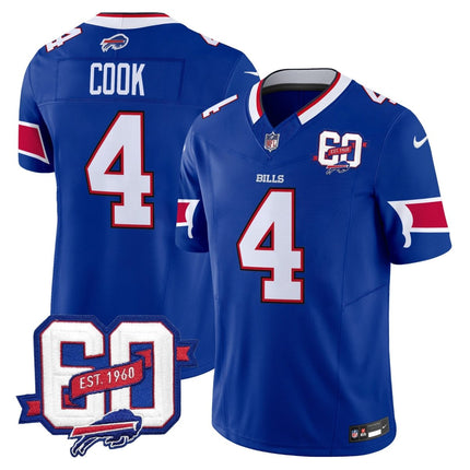 Men's Bills 60th Anniversary Patch Vapor Limited Jersey - All Stitched BUF_KDZ - KINDOZY
