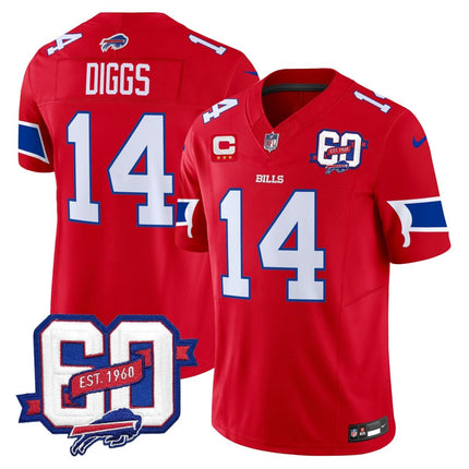 Men's Bills 60th Anniversary Patch Vapor Limited Jersey - All Stitched BUF_KDZ - KINDOZY