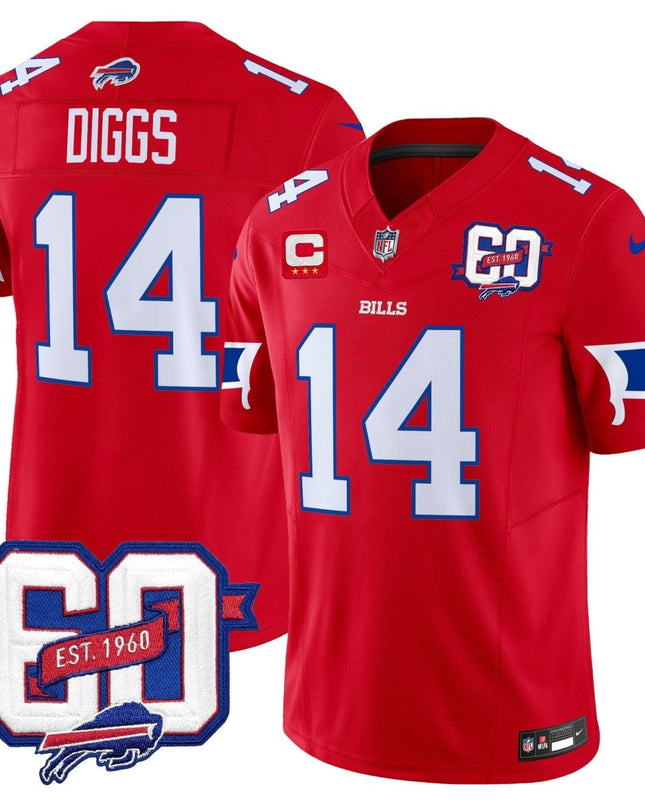 Men's Bills 60th Anniversary Patch Vapor Limited Jersey - All Stitched BUF_KDZ - KINDOZY