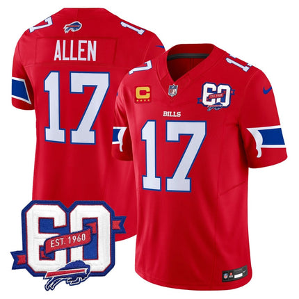Men's Bills 60th Anniversary Patch Vapor Limited Jersey - All Stitched BUF_KDZ - KINDOZY
