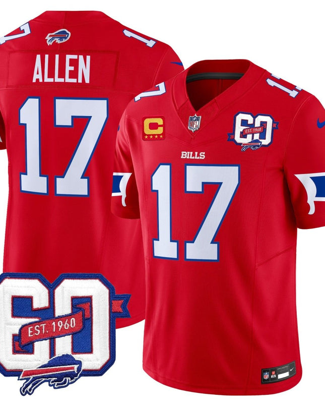 Men's Bills 60th Anniversary Patch Vapor Limited Jersey - All Stitched BUF_KDZ - KINDOZY