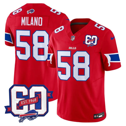 Men's Bills 60th Anniversary Patch Vapor Limited Jersey - All Stitched BUF_KDZ - KINDOZY