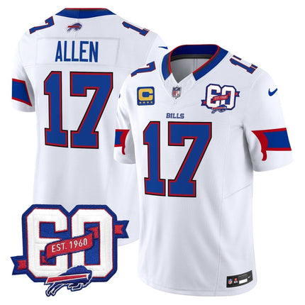 Men's Bills 60th Anniversary Patch Vapor Limited Jersey - All Stitched BUF_KDZ - KINDOZY